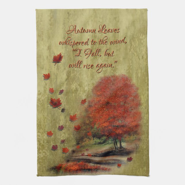 La toalla de cocina paisajista de las hojas de oto (Vertical)