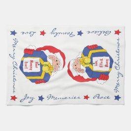 La toalla de cocina personaliza la toalla "Santa N