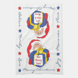 La toalla de cocina personaliza la toalla "Santa N