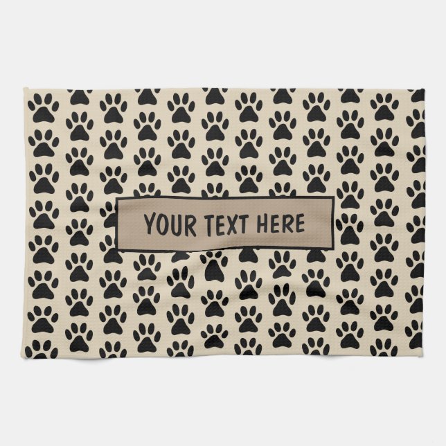 La toalla de cocina personalizada del mascota con (Horizontal)