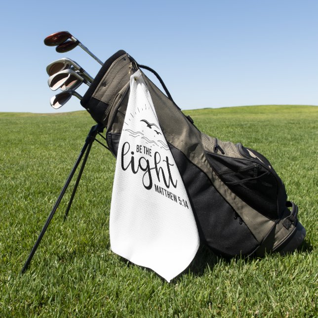 La toalla de golf Be the Light Bible Verse (Verde)