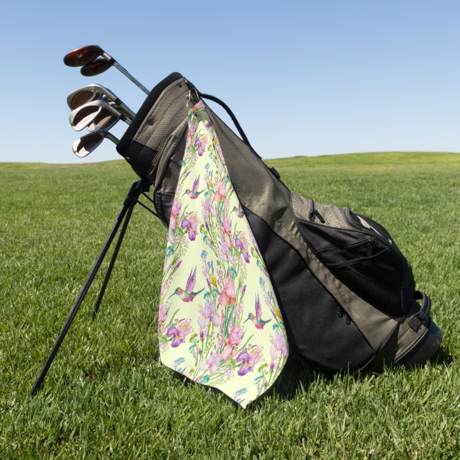 La toalla de golf para jardín de colibrí amarillo (Verde)