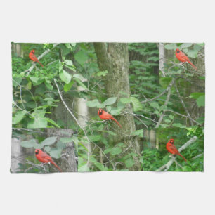 LA toalla de mano CARDINAL ROJA