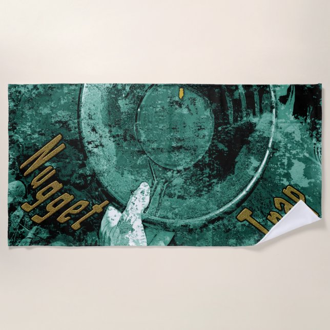 La toalla de playa con trampa de pepino dorado (Anverso)