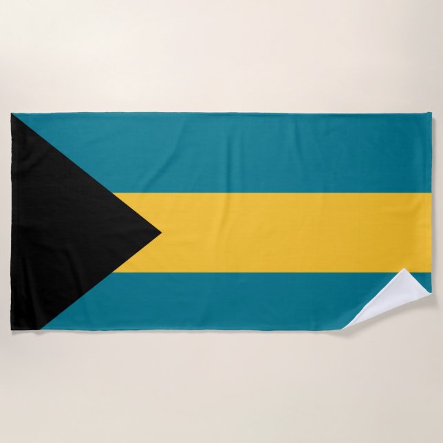 La toalla de playa de bandera de las Bahamas (Anverso)
