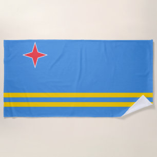La toalla de playa de la bandera de Aruba