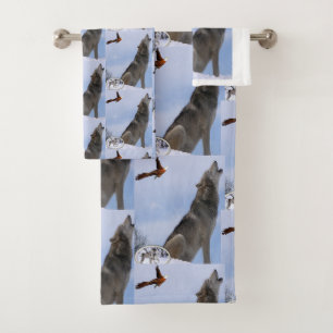 La toalla del cuarto de baño pone lobos