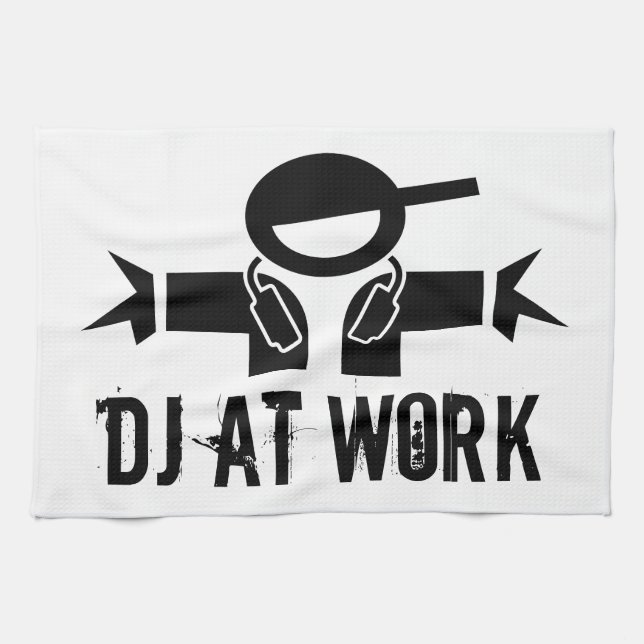 La toalla el | DJ del disc jockey adapta con lema (Horizontal)