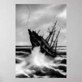 La tormenta en el mar | Poster de arte de IA
