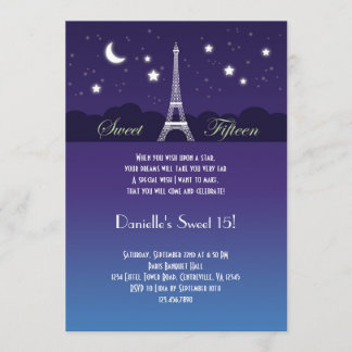 La Torre Eiffel Dulce Dieciséis Invitaciones