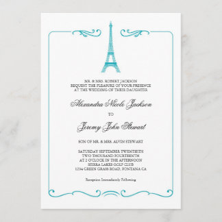 La Torre Eiffel Elegante Invitación a la Boda