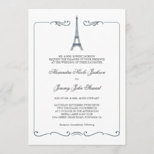 La Torre Eiffel Elegante Invitación a la Boda