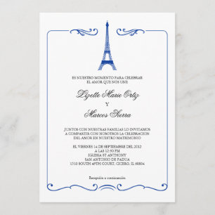 La Torre Eiffel Elegante Invitación a la Boda
