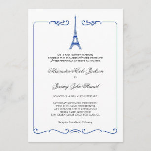 La Torre Eiffel Elegante Invitación a la Boda