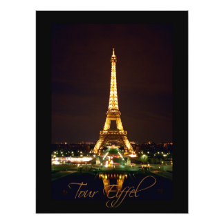 La Torre Eiffel en la noche. Impresión fotográfica