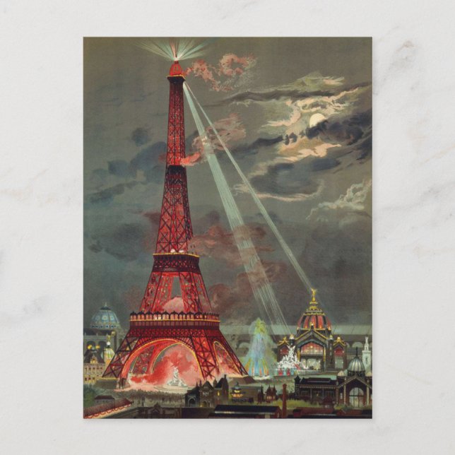 La Torre Eiffel en la postal roja (Anverso)