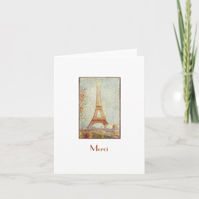 La torre Eiffel, Seurat le agradece tarjeta de (Anverso)