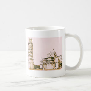 La torre inclinada de Pisa, vintage, taza