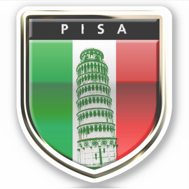 La Torre inclinada del Pegatina de Pisa (Anverso)