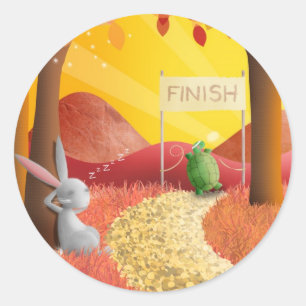 La tortuga y la liebre - pegatinas
