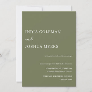 La Toscana: Invitación de Boda Verde