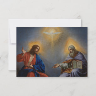La trinidad en la tarjeta de oración de la gloria