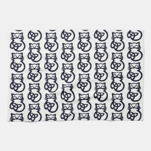 La Trinidad Negra Knot Celtic Cat Kitchen Toalla