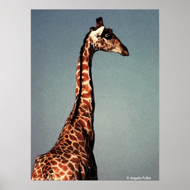 La Triste Giraffe - Impresión por acuarela digital (Frente)