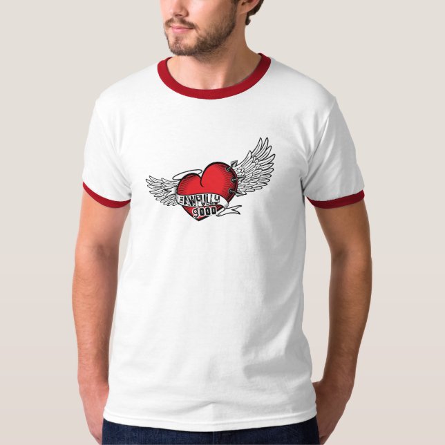 La Tristemente buena camiseta de acento rojo (Anverso)