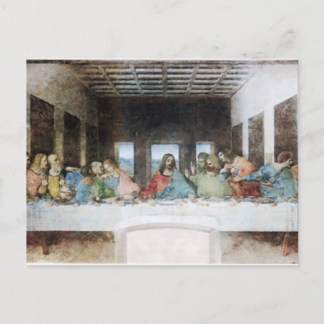 La última cena de la postal Da Vinci (Anverso)