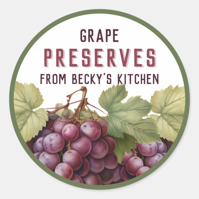 La uva roja casera preserva a los pegatinas canino (Anverso)