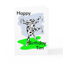 La vaca bailarina llamada tarjeta de cumpleaños ag