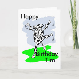 La vaca bailarina llamada tarjeta de cumpleaños ag