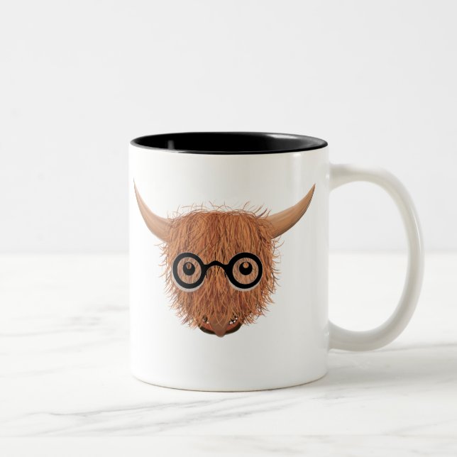 La vaca de la montaña lleva la taza de las gafas (Derecha)