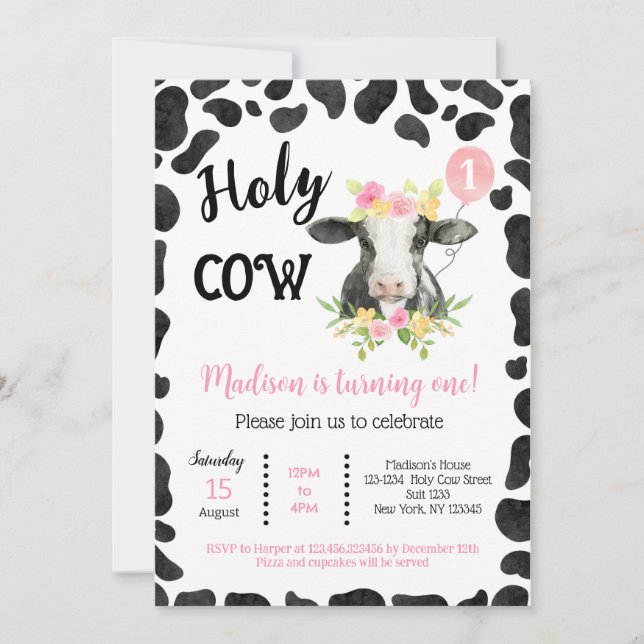 La vaca sagrada imprime las segundas invitaciones  (Anverso)
