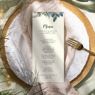 La vegetación del invierno Menú de cena Boda de