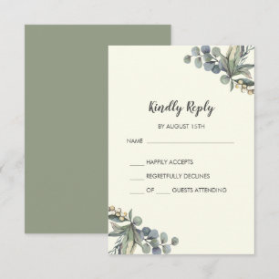La vegetación del invierno Tarjeta RSVP de matri