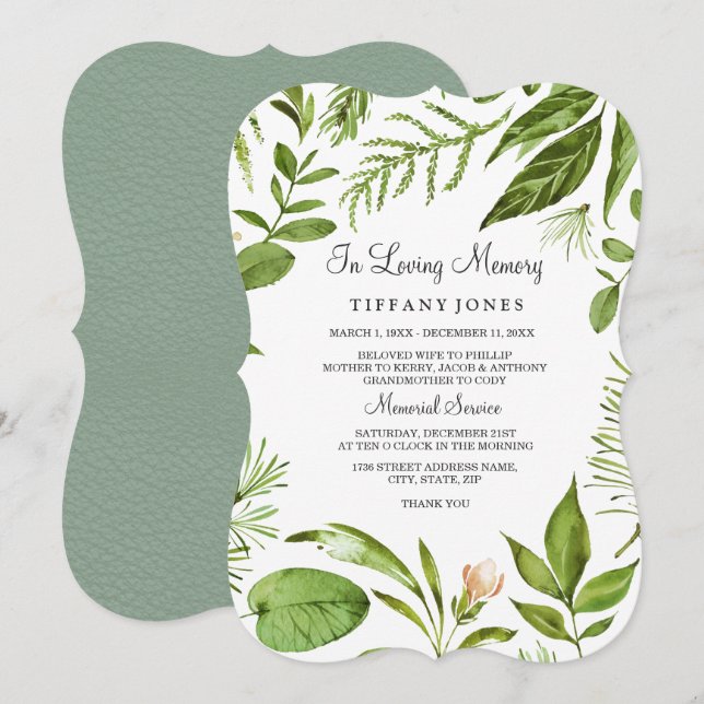 La vegetación en la invitación conmemorativa de la (Anverso / Reverso)