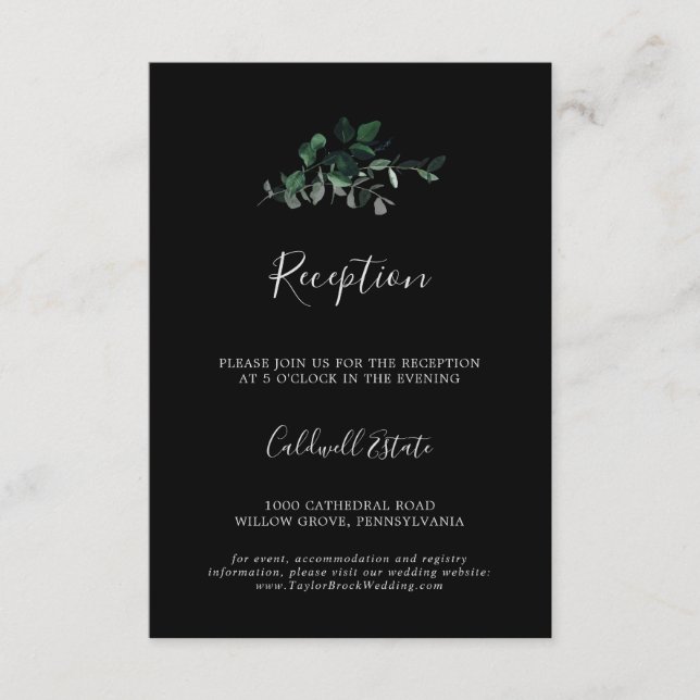 La vegetación esmeralda | Recepción de la boda neg (Anverso)