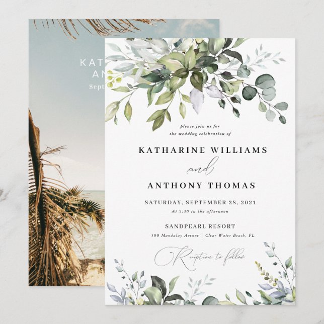 La vegetación Eucalyptus deja la invitación a la b (Anverso / Reverso)