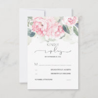 La vegetación floral rosada salpica la boda RSVP