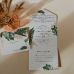 La vegetación tropical | Invitación a una boda<br><div class="desc">Inspirada en formas geométricas de moda, follaje tropical y cactus del desierto con acentos dorados glamorosos, esta suite geométrica de diseño boho es una interpretación de botánico industrial. Prepárate para ir más allá de la suite de invitados tradicional con una invitación totalmente creativa y totalmente tuya. Sencillo pero elegante estos...</div>