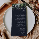 La vegetación y la hoja de oro | Menú de cena Boda<br><div class="desc">Diseñamos esta vegetación y hoja de oro | menú de cena boda marino para completar su boda boho simple y elegante. Cuenta con una hoja de eucalipto blanca y verde moderna, un follaje de helecho, una flor suculenta y hojas de Relieve metalizado de oro mínimas. Estos elementos le dan un...</div>