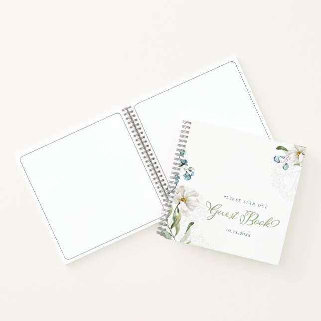 La vegetación y las flores blancas elegantes Libro (Interior)