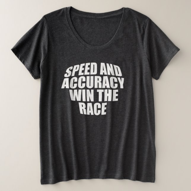 LA VELOCIDAD Y LA PRECISIÓN GANAN LA CARRERA. (Anverso del diseño)