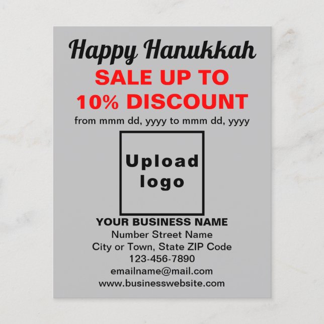 La venta de Hanukkah Business en el volante gris (Frente)