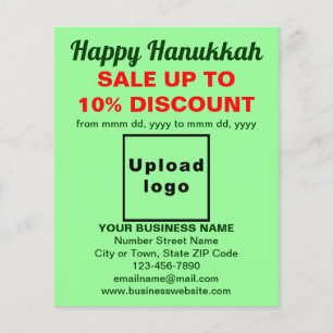 La venta de Hanukkah en un volante verde claro