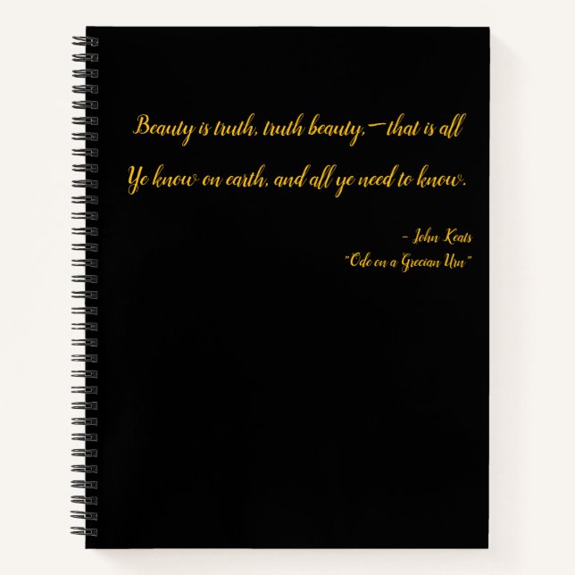 La verdad es un cuaderno de belleza - John Keats Q (Anverso)