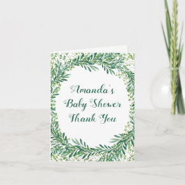 La verde deja la tarjeta de agradecimiento de Baby