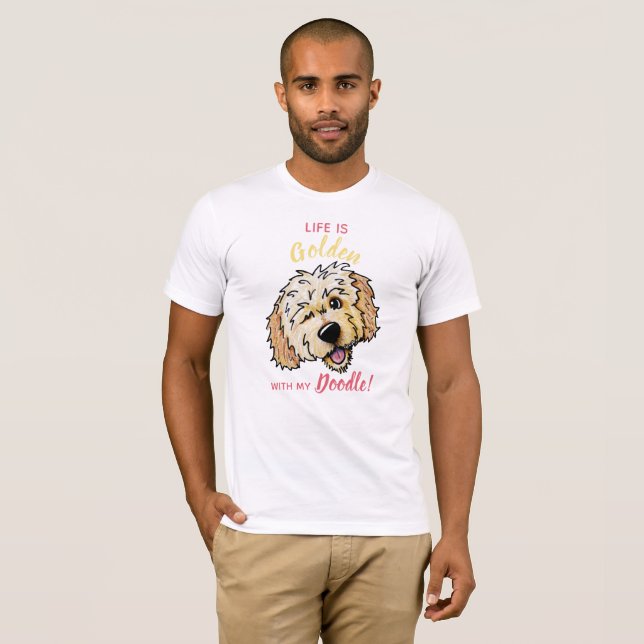 La vida de KiniArt es una camiseta de DOODLE dorad (Anverso completo)